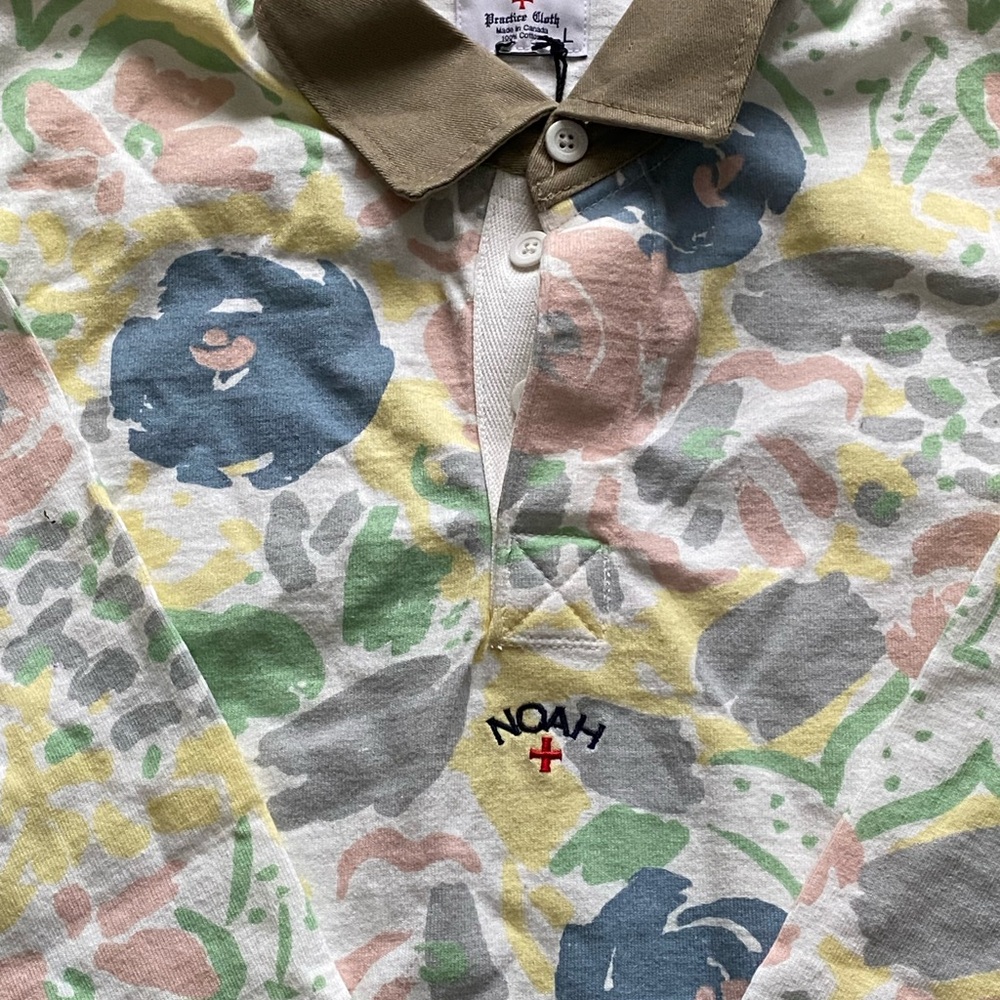 Noah NYC Pastel Floral Long-Sleeve Polo - Picture 4 of 9